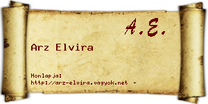 Arz Elvira névjegykártya